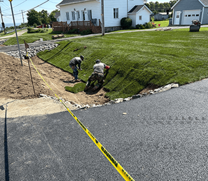 Service de pose de tourbe manuelle – Aménagement Marosa Rive-Sud
